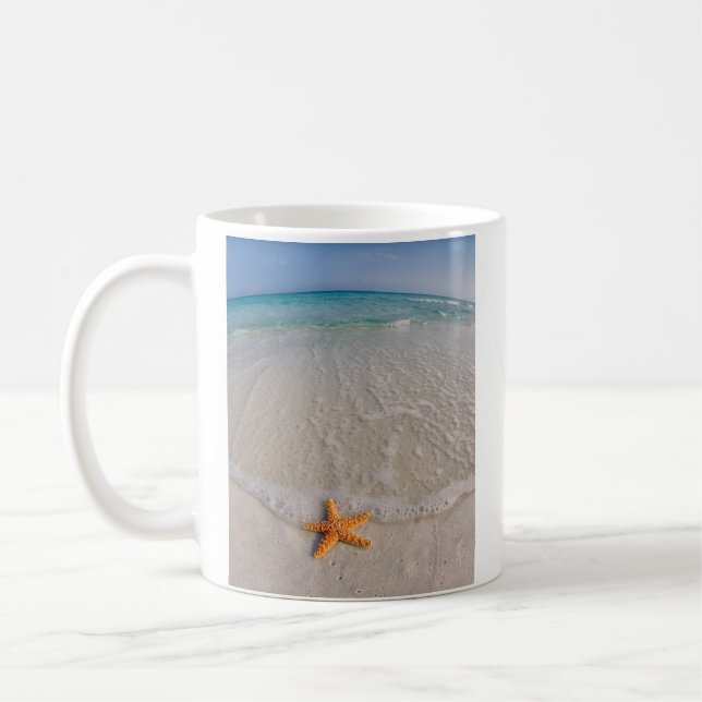 Starfish am Strand Kaffeetasse (Links)