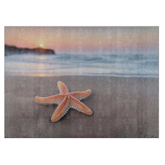 Starfish am Strand Schneidebrett (Vorderseite)