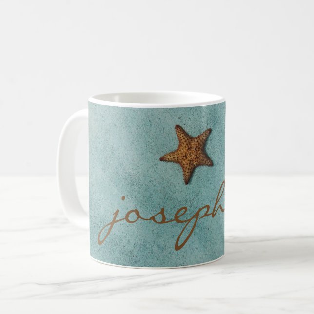 Starfish am Strand Tasse (Vorderseite Links)