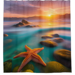 Starfish am Strand von Dawn Duschvorhang