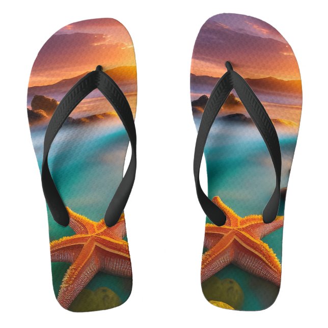 Starfish am Strand von Dawn Flip Flops (Fußbett)