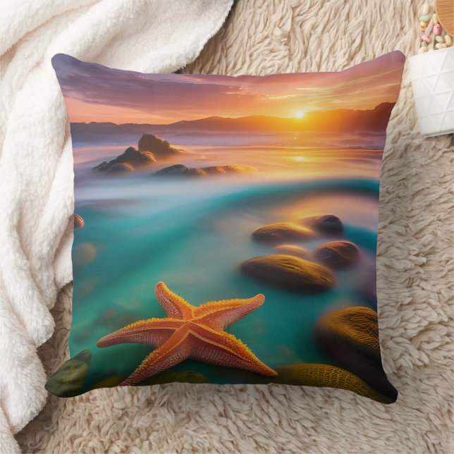 Starfish am Strand von Dawn Kissen (Decke)