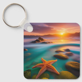 Starfish am Strand von Dawn Schlüsselanhänger