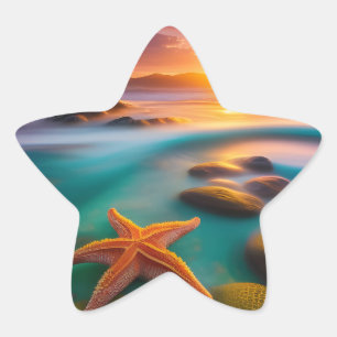 Starfish am Strand von Dawn Stern-Aufkleber