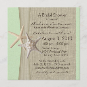 Starfish and Burlap Look Brautparty Einladung