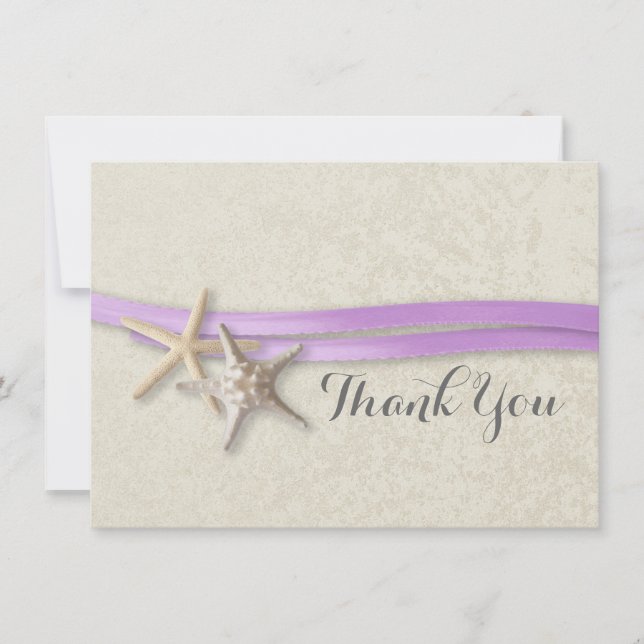 Starfish and Ribbon Flat Card Vielen Dank Dankeskarte (Vorderseite)