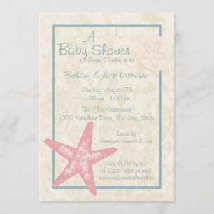 Starfish and Sand Dollar Baby Dusche Einladung