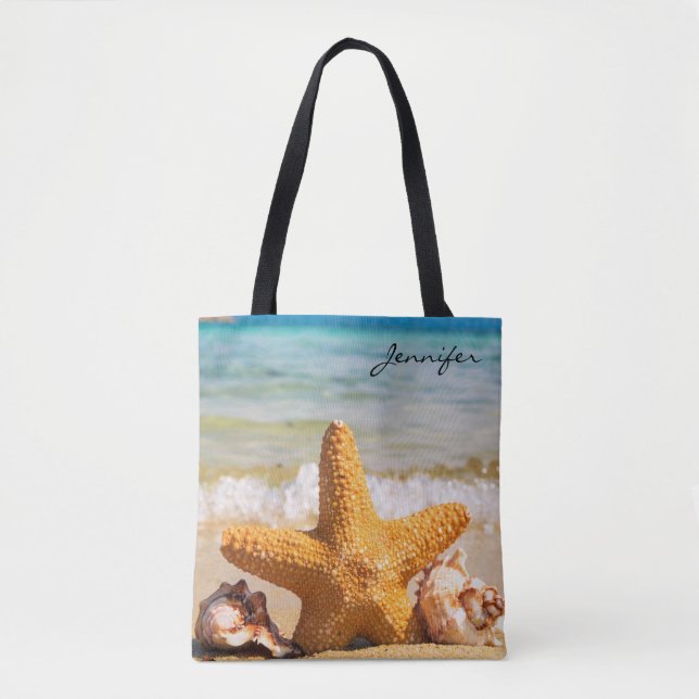 Starfish and Seashells am Strand Personalisiert (Vorderseite)