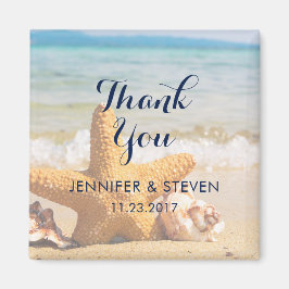 Starfish and Seashells on BeachVielen Dank Magnet