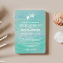 Starfish Aqua Beach Hochzeitseinladungen