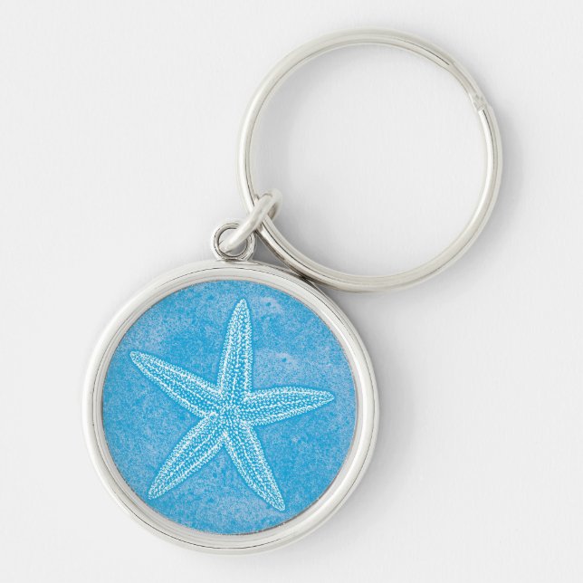 Starfish Aqua Blue Schlüsselanhänger (Vorne)