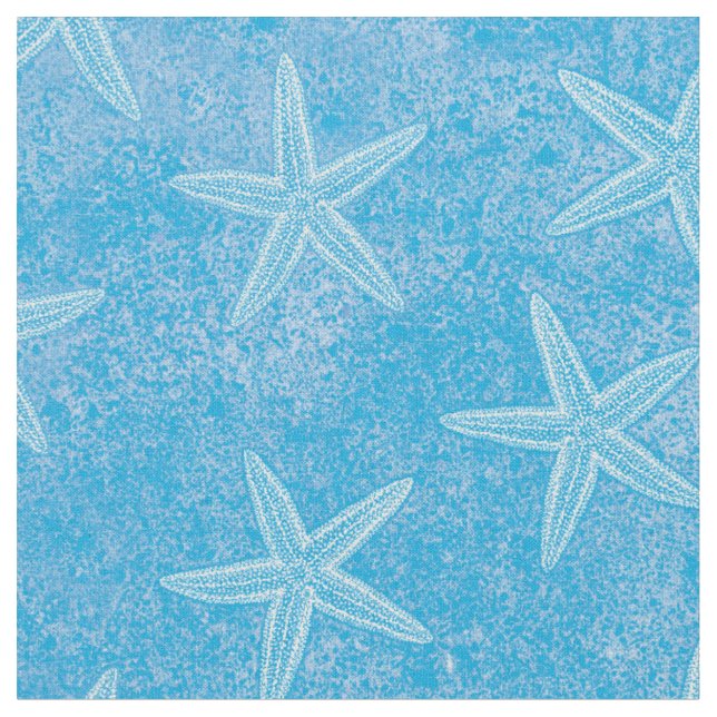 Starfish Aqua Blue Stoff (Nahaufnahme)