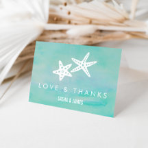 Starfish Aqua Wedding danke Ihnen Karten