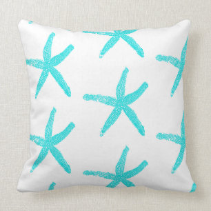 Starfish Aquamarin Blue White Niedliche Muster Bau Kissen