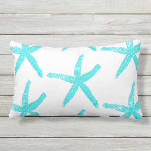 Starfish Aquamarin Blue White Niedliche Muster Bau Kissen Für Draußen