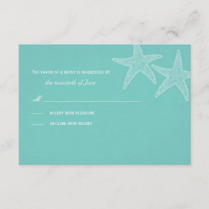 Starfish Aquamarine RSVP-Karte RSVP Karte