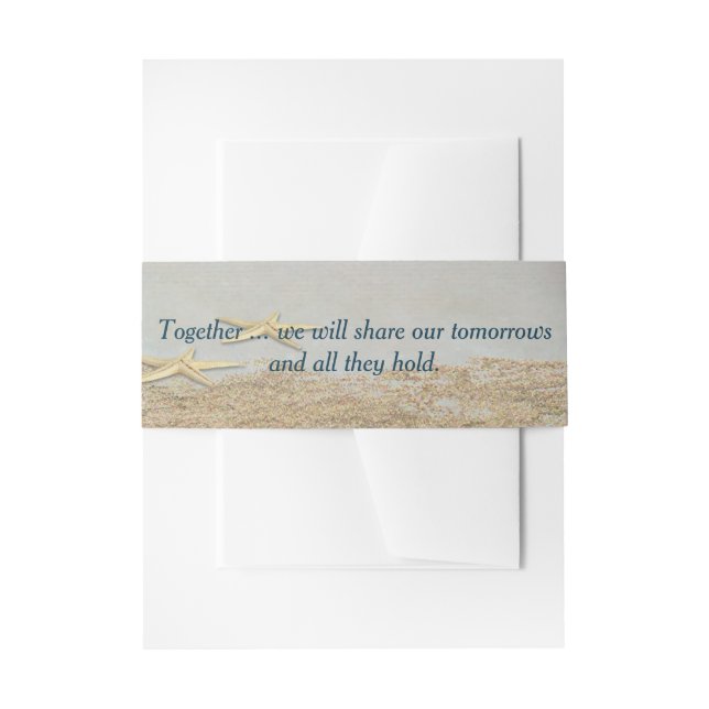 Starfish auf Beach Sand Einladung Bauch Band (Vorderseite Beispiel)