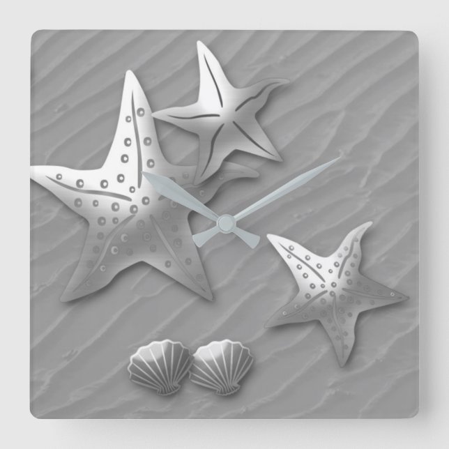STARFISH AUF DEM MEER, IMITATE RELIEF GROSS SCHLIE QUADRATISCHE WANDUHR (Vorderseite)