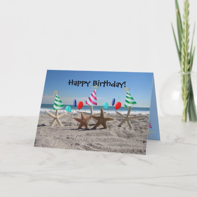 Starfish auf der Beach Birthday Card (Vorderseite)