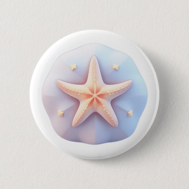 Starfish auf einem einzigartig geformten Stein Button (Vorderseite)