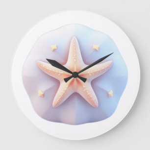 Starfish auf einem einzigartig geformten Stein Große Wanduhr