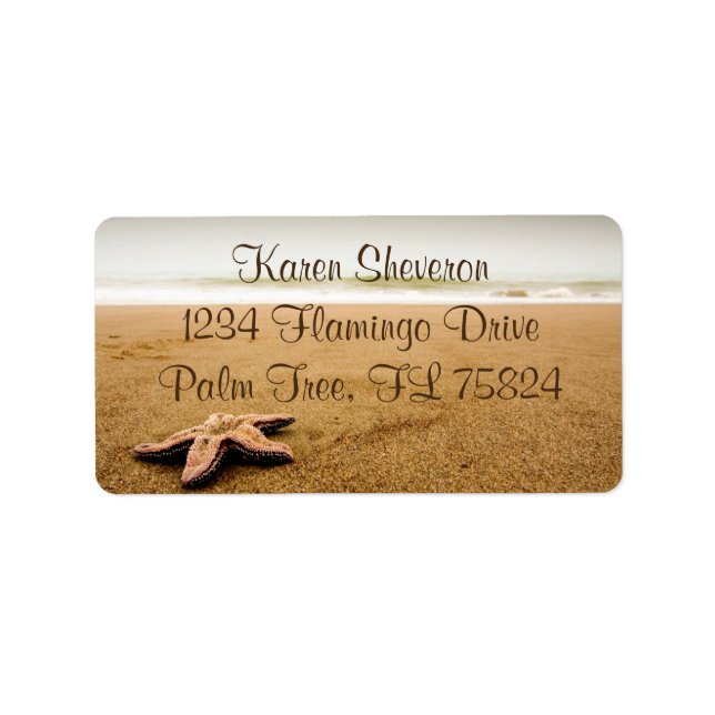 Starfish auf einem Sandy Beach Address Labels Adressaufkleber (Vorne)