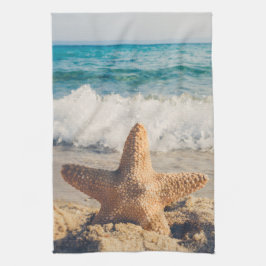 Starfish auf einem Sandy Beach Foto Geschirrtuch
