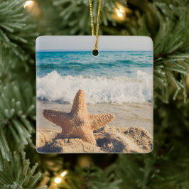 Starfish auf einem Sandy Beach Foto Keramikornament