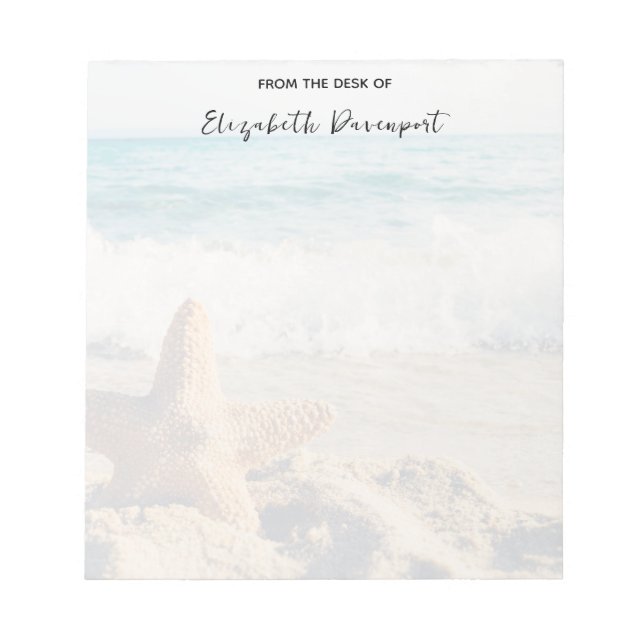 Starfish auf einem Sandy Beach Foto Notizblock (Vorderseite)