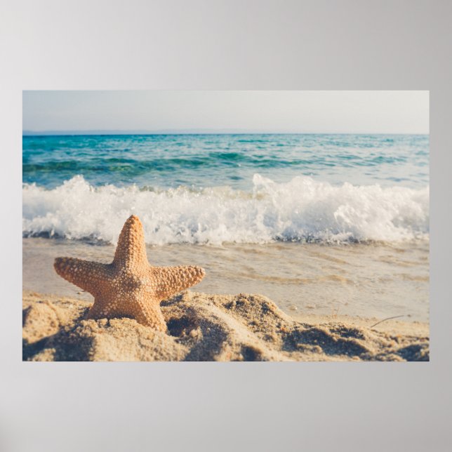 Starfish auf einem Sandy Beach Foto Poster (Vorne)