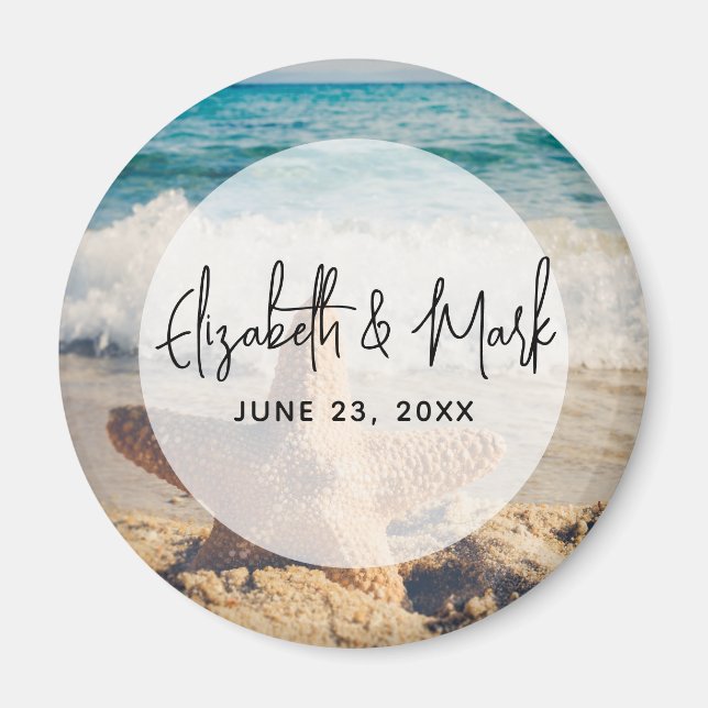 Starfish auf einer Hochzeit mit Sandy Beach Magnet (Vorne)