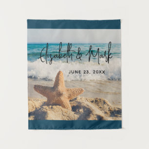 Starfish auf einer Hochzeit mit Sandy Beach Wandteppich