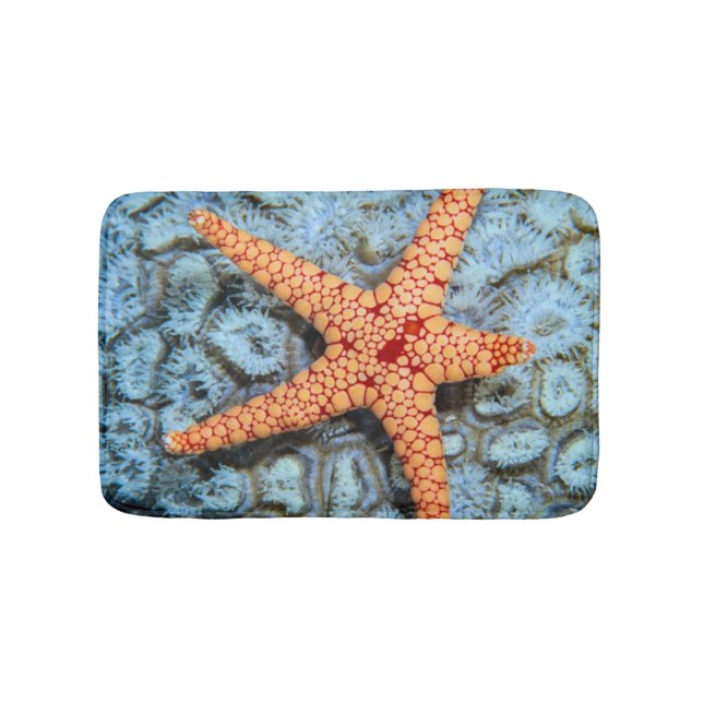 Starfish auf einer Koralle mit Polips Badematte (Vorderseite)
