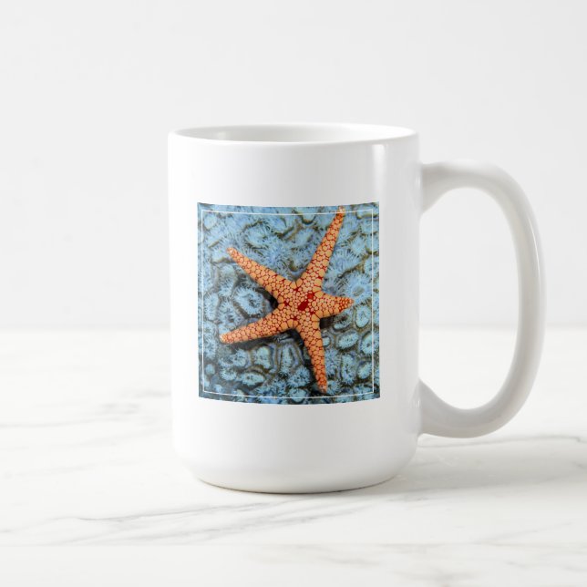 Starfish auf einer Koralle mit Polips Kaffeetasse (Rechts)
