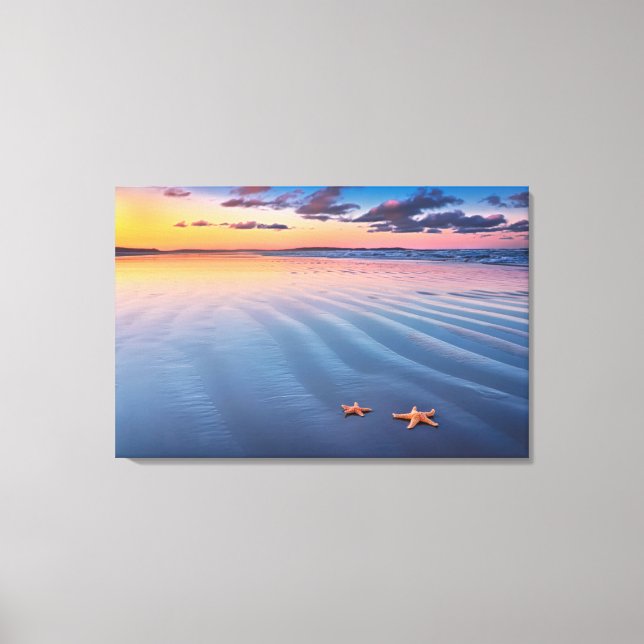 Starfish auf Sand Leinwanddruck (Vorderseite)