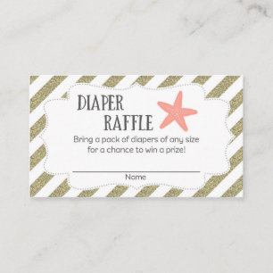 Starfish Babydusche Windeln Raffle Tickets Begleitkarte
