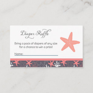 Starfish-Babyparty-Windelraffle-Karten Begleitkarte