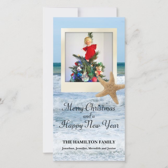 Starfish Beach Christmas 1 Feiertagskarte (Vorderseite)