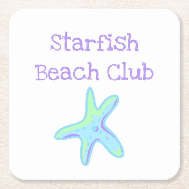 Starfish Beach Club Rechteckiger Pappuntersetzer (Vorderseite)