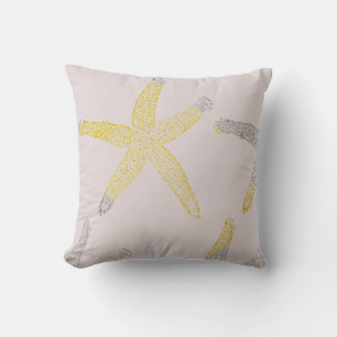 Starfish Beach Glitterie Gold Pink Gray Geschenk Kissen