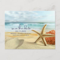 Starfish Beach Hochzeit Postkarte