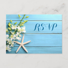 Starfish Beach Hochzeitkarten mit Orchideen RSVP Karte