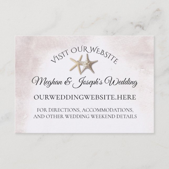 Starfish Beach Hochzeitskarten Begleitkarte (Vorderseite)