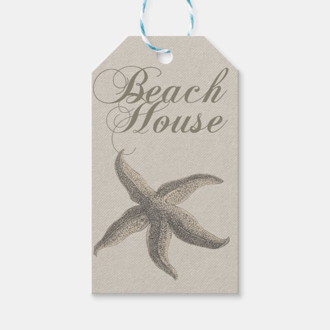 Starfish Beach House Küste Geschenkanhänger (Vorderseite)