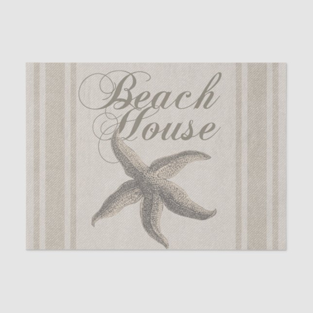 Starfish Beach House Küste Seidenpapier (Vorderseite)