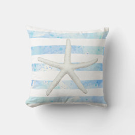 Starfish Beach Moderner einfacher Streifen Blau un Kissen