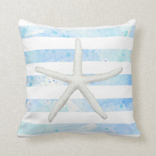 Starfish Beach Moderner einfacher Streifen Blau un Kissen
