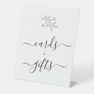 Starfish Beach Monogram Wedding Cards & Gifts Sockelschild