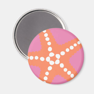 Starfish Beach Ocean Preppy Pink Orange Fun Magnet