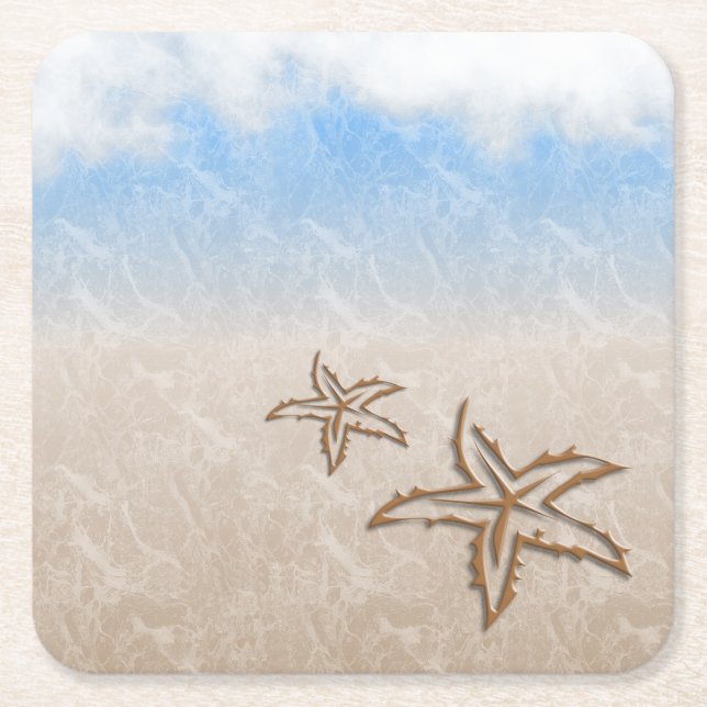 Starfish Beach Rechteckiger Pappuntersetzer (Vorderseite)